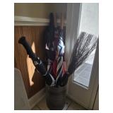 Umbrella stand with umbrellas