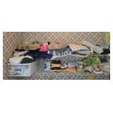 Shelf of Misc Towels Linens Gift Bags Cooler Bag
