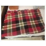 Red black and white vintage throw blanket