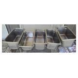 Lot of 5 stainless steel bins
