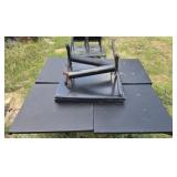 Lot of 6 Black Tables with Metal Bases