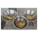 Lot of 3 stainless steel bowls