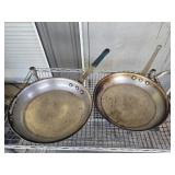 Lot of 2 stainless frying pans