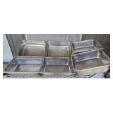 Lot of 6 stainless steel bins
