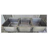 Lot of 3 stainless steel bins