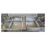 Lot of 2 stainless steel bins