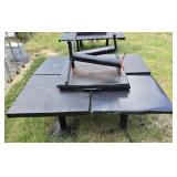 Lot of 6 Black Tables with Metal Bases