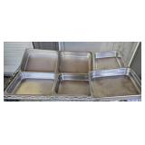 Lot of 6 stainless steel trays
