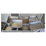 Lot of 7 stainless steel trays