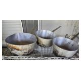 Lot of 3 vintage aluminum pots