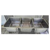 Set of 3 stainless steel bins
