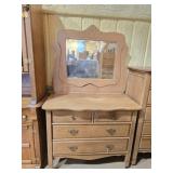 Vintage Wooden 4 Drawer Chest with Mirror