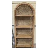 Boho Wicker Etagere Arched With 4 Shelves