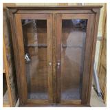 Vintage Wooden Gun Rifle Case with Glass Door