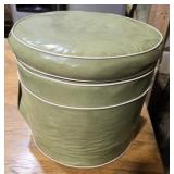 Green upholstered ottoman