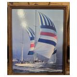 Framed sailboat print