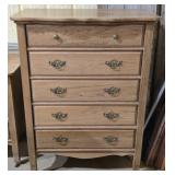 Vintage 5 Drawer Chest of Drawers on Wheels