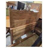 Vintage Oak wood approx queen size bed