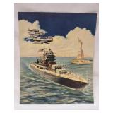 1941 Calendar Art Guarding Of Liberty Paper Print