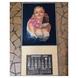 1943 Pin Up Calendar Art Print by Billy De Vorss