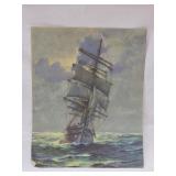 Vtg Calendar Art Smooth Sailing Frank Vining Smith