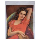 Vintage Calendar Art Pensive 4740 Paper Print
