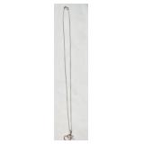 Sterling Silver 925 Necklace with Double Heart