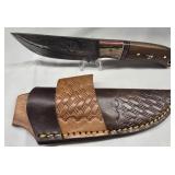Hand made Damascus steel knife with custom wood