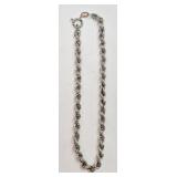 Sterling Silver 925 Twisted Rope Bracelet 4.17 g