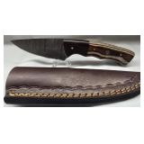 Hand made Damascus steel knife with custom wood