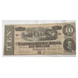 1864 Confederate States $10 Bank Note T 68