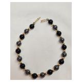 Beautiful Black & Gray Beaded Bracelet