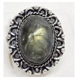 German Silver Labarodorite Ring Size 6