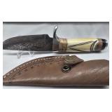 Hand made Damascus steel knife with custom wood
