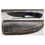 Hand made Damascus steel knife with custom wood