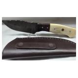 Hand made Damascus steel knife with custom wood