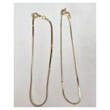 Pair of 14k Yellow Gold Dainty Chain Bracelets