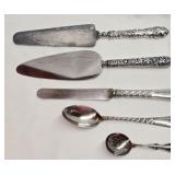 Sterling Silver Spoons & 3 Sterling Knife Handles