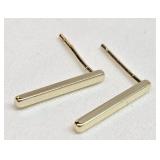 925 Sterling Silver Gold Colored Earrings .68 g