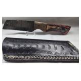 Hand made Damascus steel knife with custom wood