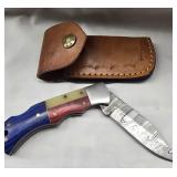 Hand made Damascus steel knife with custom wood