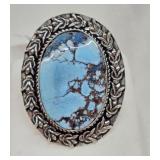Large German Silver Turquoise Ring Size 7