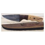 Hand made Damascus steel knife with custom wood
