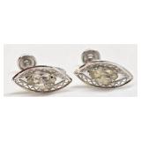 Pair of Antique Sterling Silver Screw On Earrings