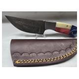 Hand made Damascus steel knife with custom wood