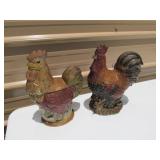 2 Rooster Cookie Jars