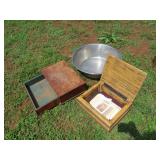 2 Mini Chests (Maybe for Flatware) and Steel Bowl