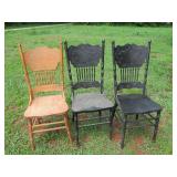 Lot of 3 Vintage Chairs Dining Room