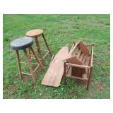 2 Cribs, Ironing Board, 2 Stools