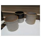 Lot of 3 Utensil or Slightly Larger Sized Crocks